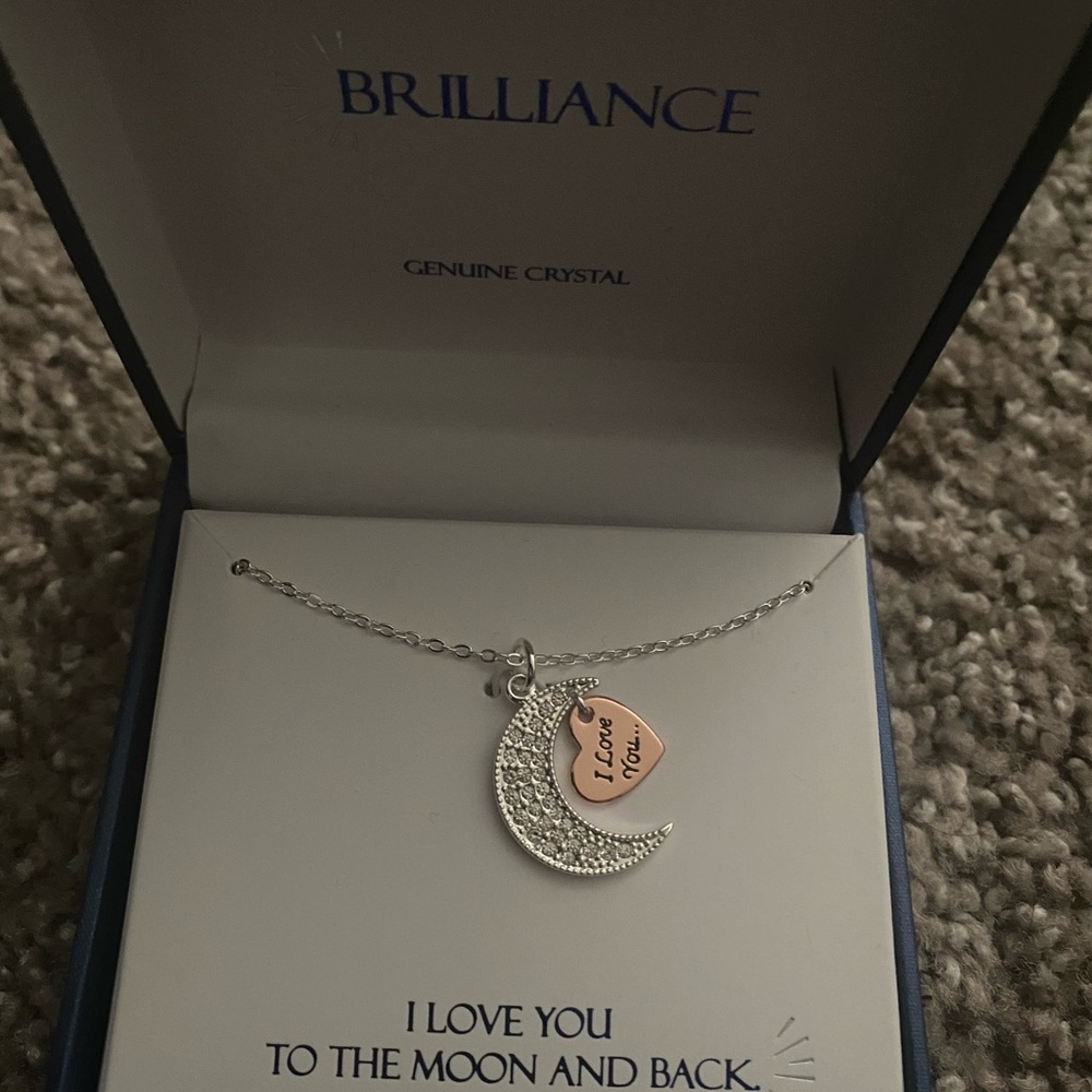 Brilliance Genuine Crystal Necklace Moon